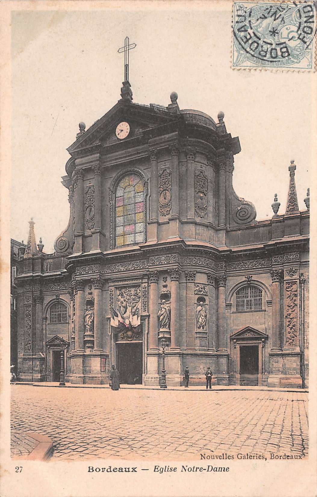 Carte postale ancienne - Bordeaux, l'église Notre Dame
