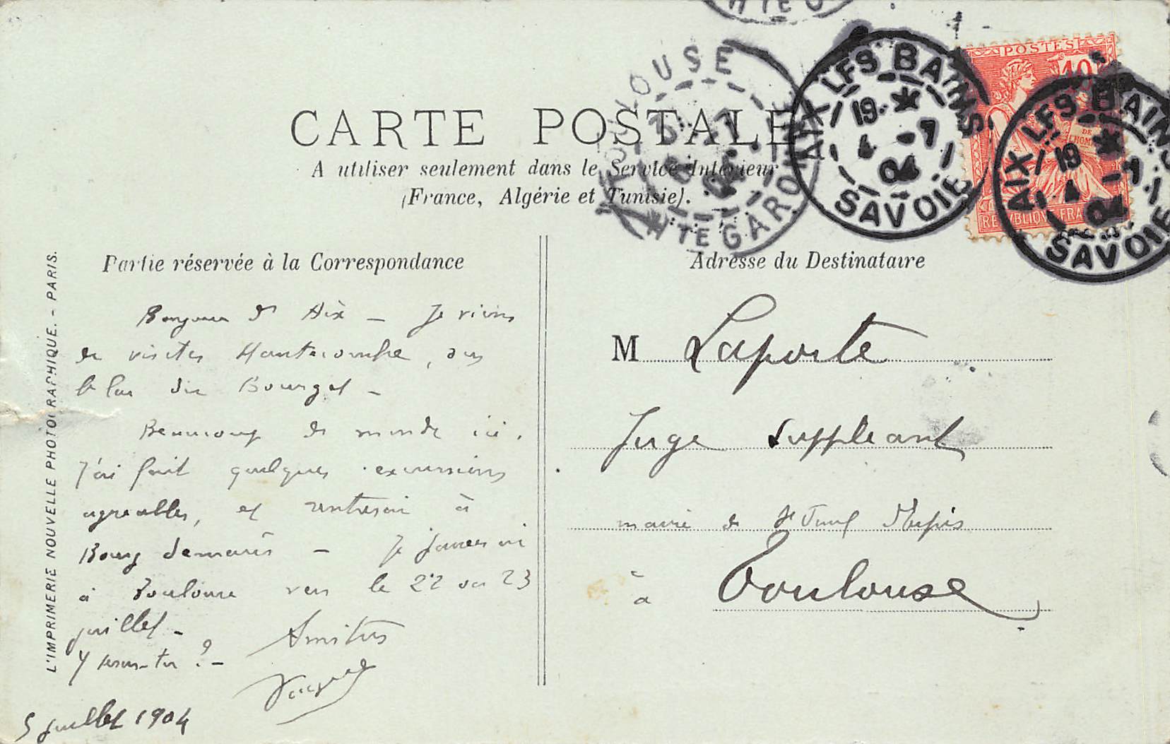 Carte postale ancienne - Aix-les-Bains, l'abbaye d'Hautecombe