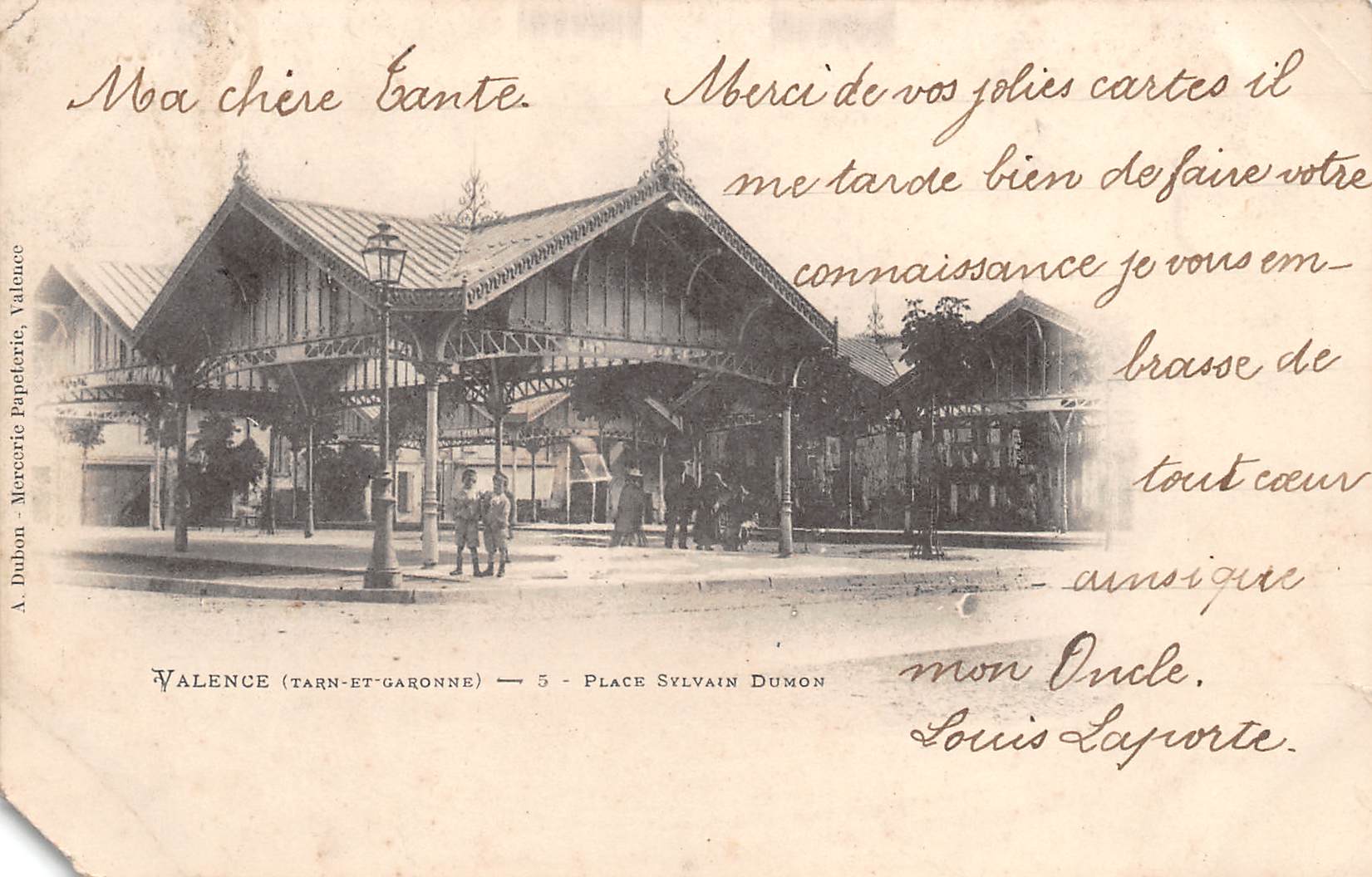 Carte postale ancienne - Valence, place Sylvain Dumon