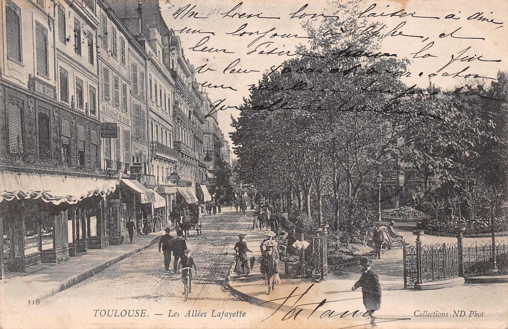 Carte postale ancienne - Toulouse, les allées Lafayette