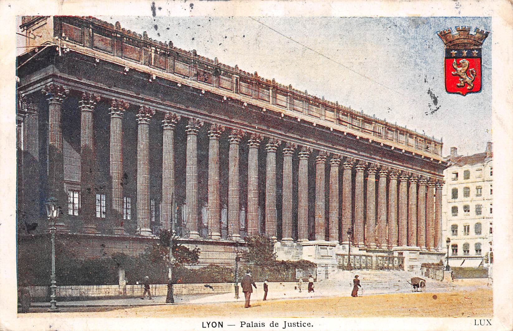 Carte postale ancienne - Lyon, le palais de Justice