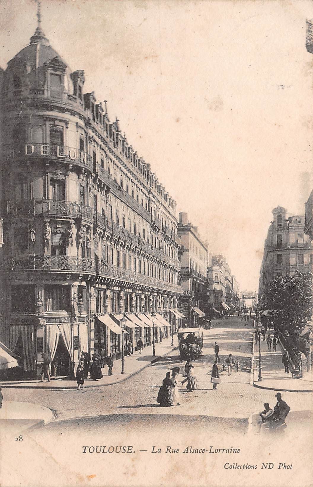 Carte postale ancienne - Toulouse, la rue Alsace Lorraine 