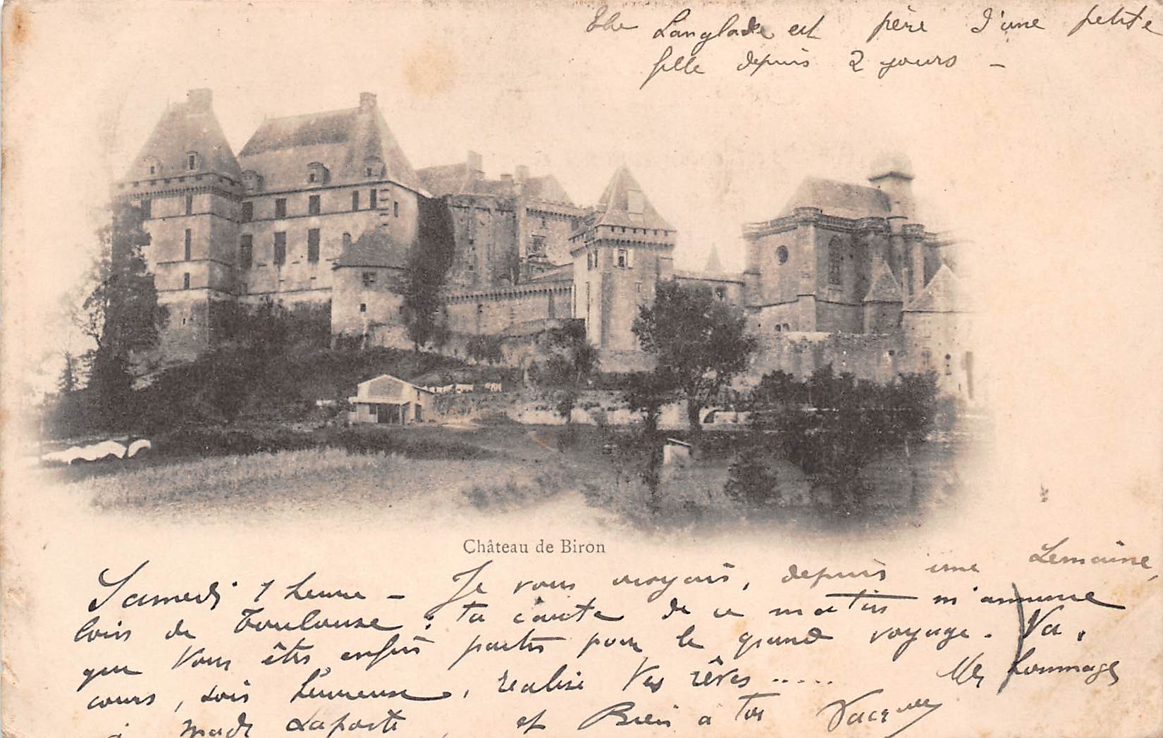 Carte postale ancienne - Biron, Chateau de Biron (24)