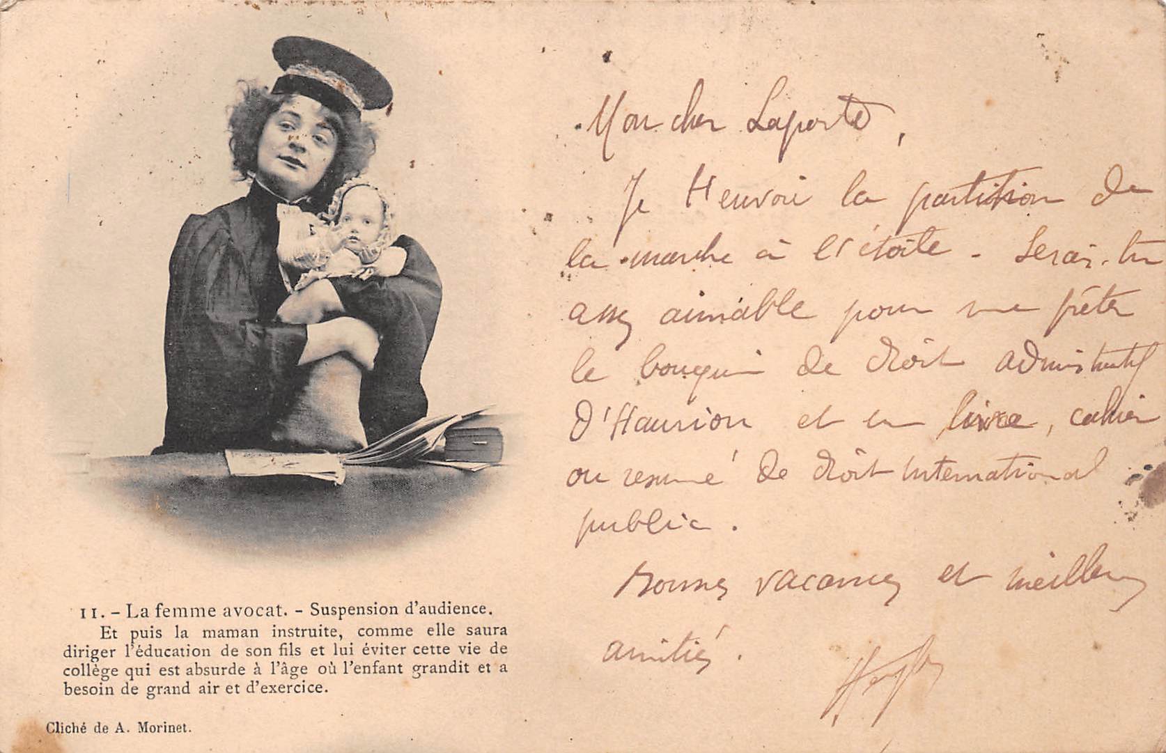 Carte postale ancienne - Les métiers, la femme avocat(e) de 1901