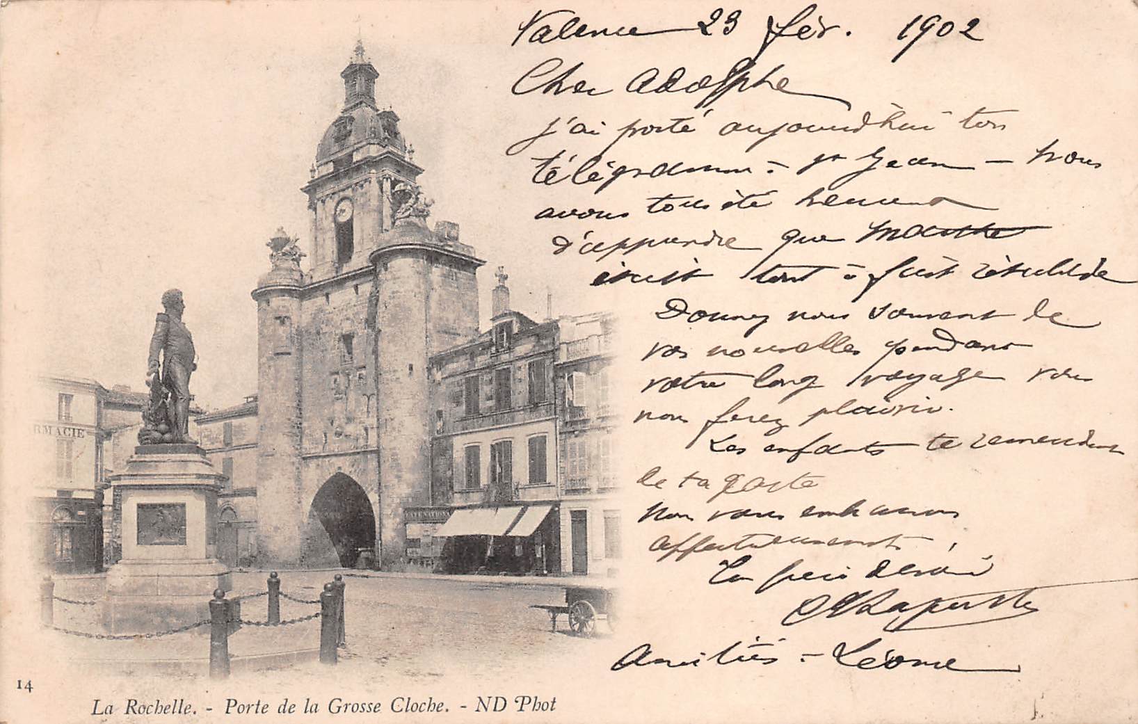 Carte postale ancienne -La Rochelle, porte de la grosse cloche
