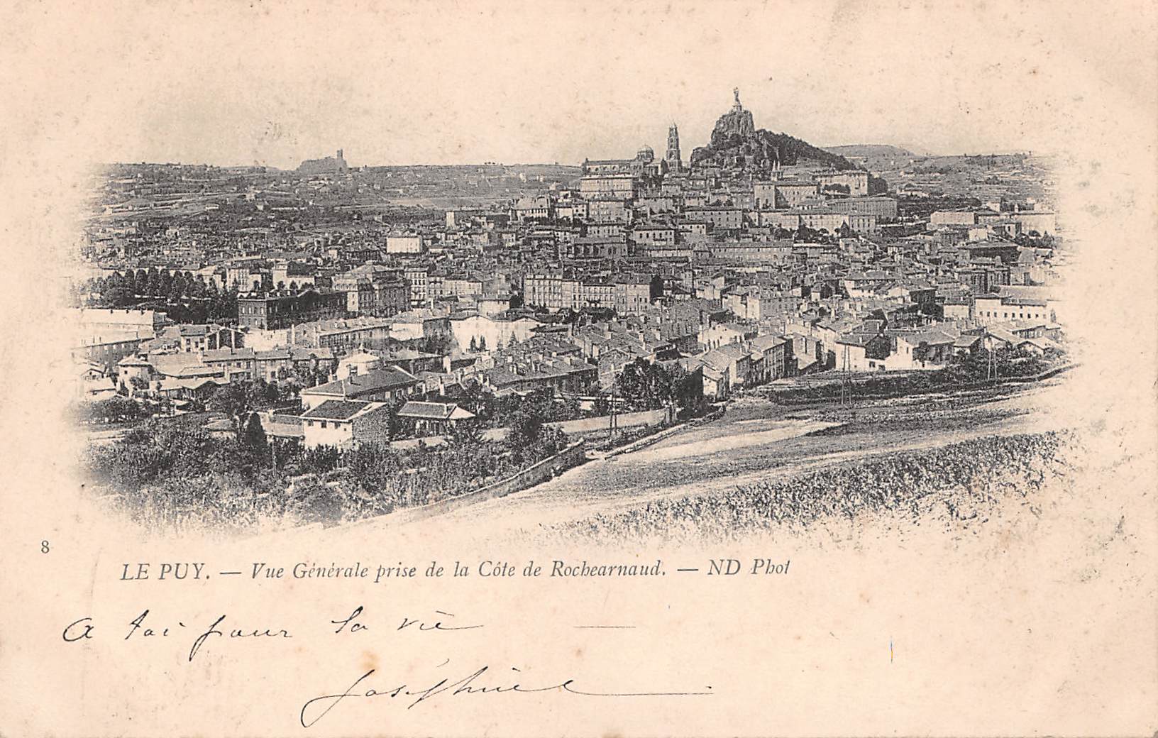 Carte postale ancienne - Le Puy, vue générale depuis Rochearnaud