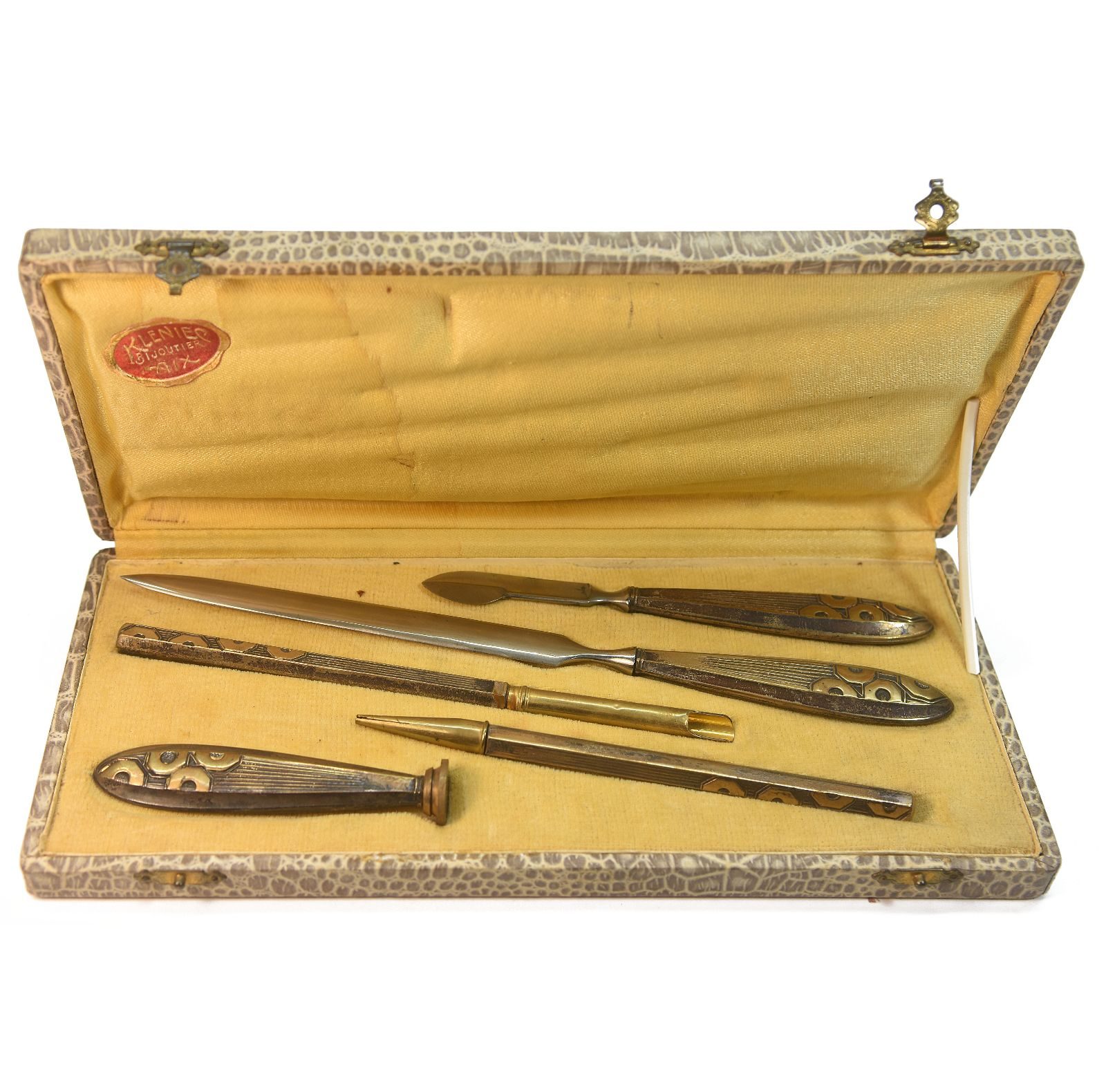 Boite de sceau à cacheter 1930 art déco (5 pièces)