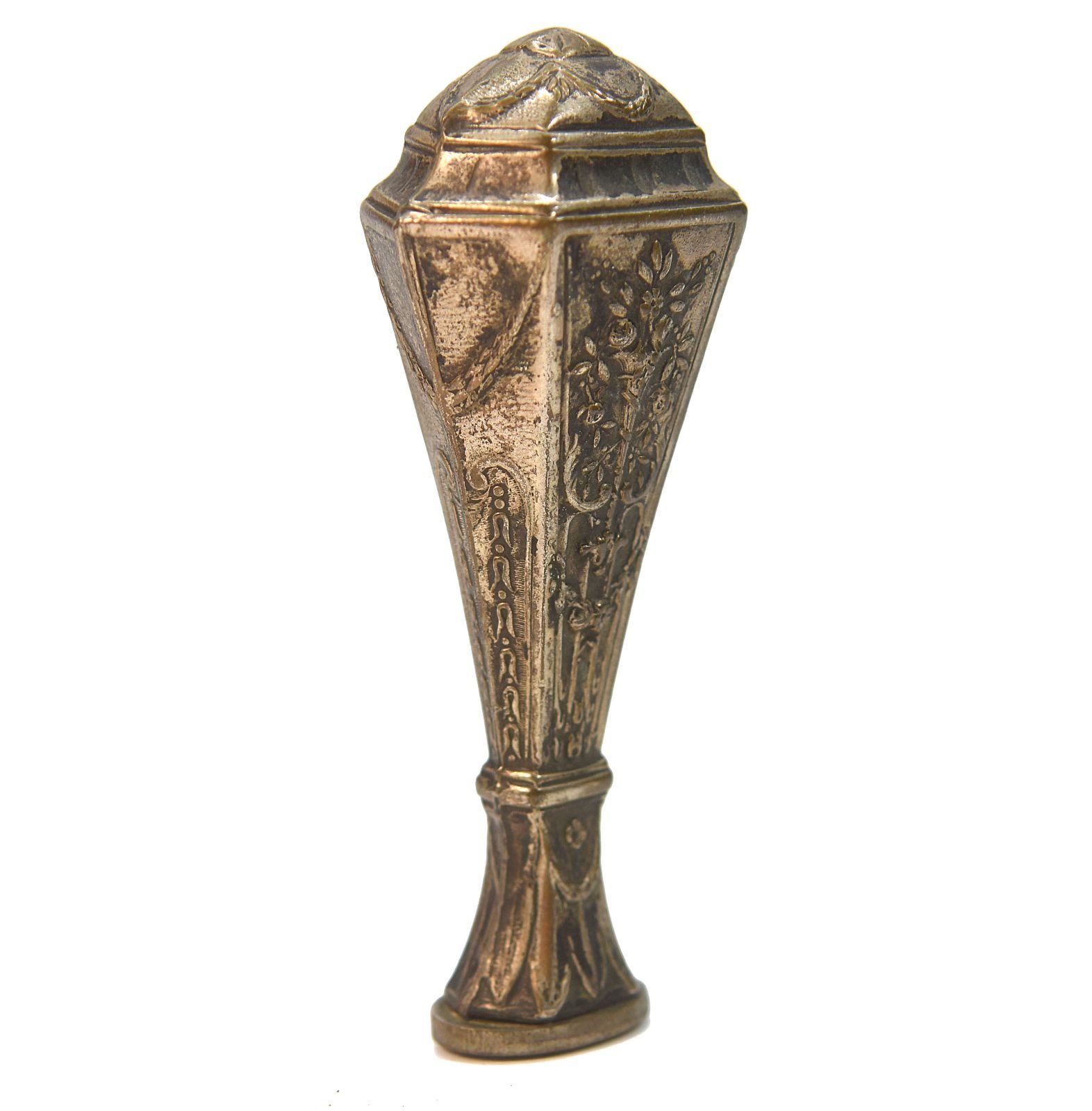 Boite de sceau à cacheter ancien 3 pièces métal argenté