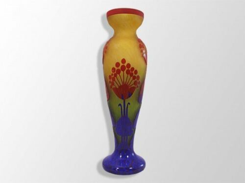 Vases pâte de verre de style 1900 (paire)