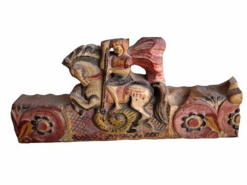Sculpture ancienne Saint Georges terrassant le dragon 