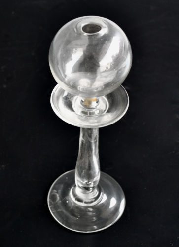 Lampe à huile en verre soufflé d'époque XIXème