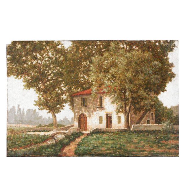 Huile sur panneau signature illisible (32,5x22) 4