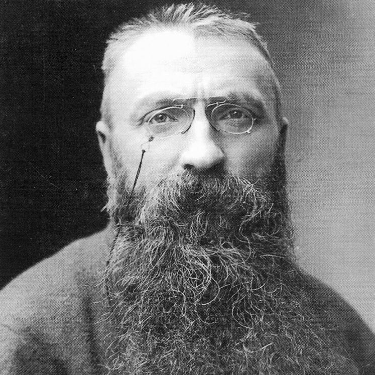 Dessin original portrait au crayon sur papier d'Auguste Rodin début XXème 