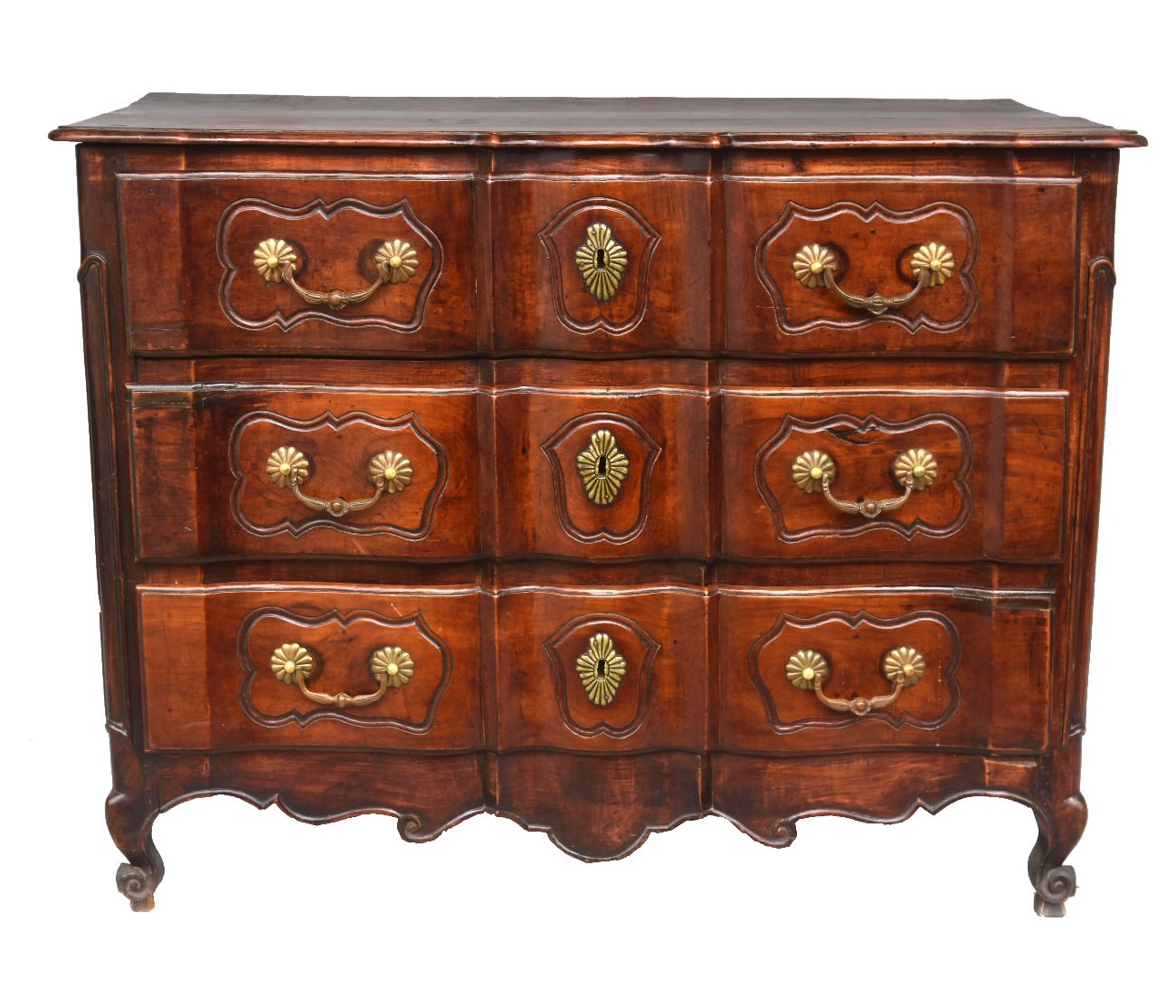 Commode arbalète galbée noyer époque XVIIIème