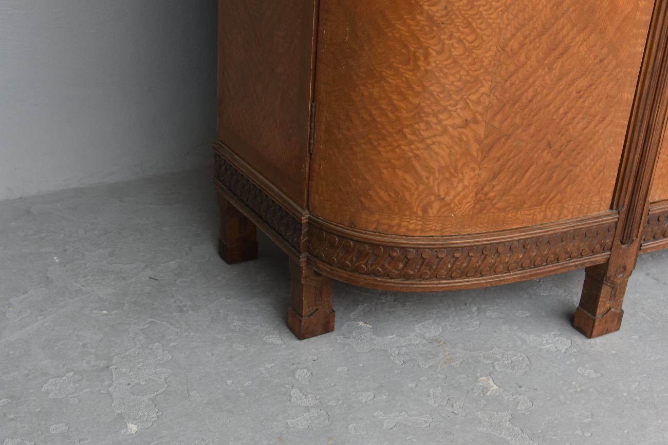Armoire à glace 1900 Art nouveau acajou et loupe d'érable