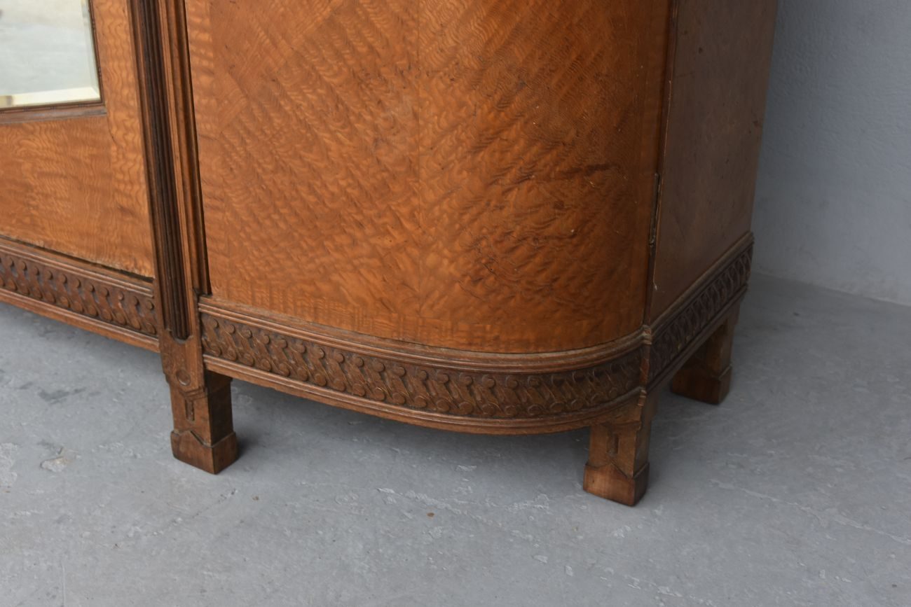 Armoire à glace 1900 Art nouveau acajou et loupe d'érable