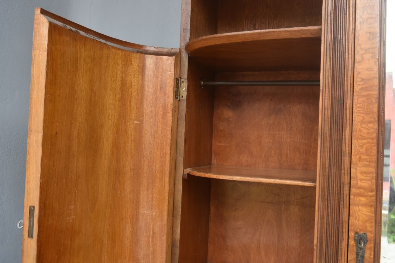 Armoire à glace 1900 Art nouveau acajou et loupe d'érable