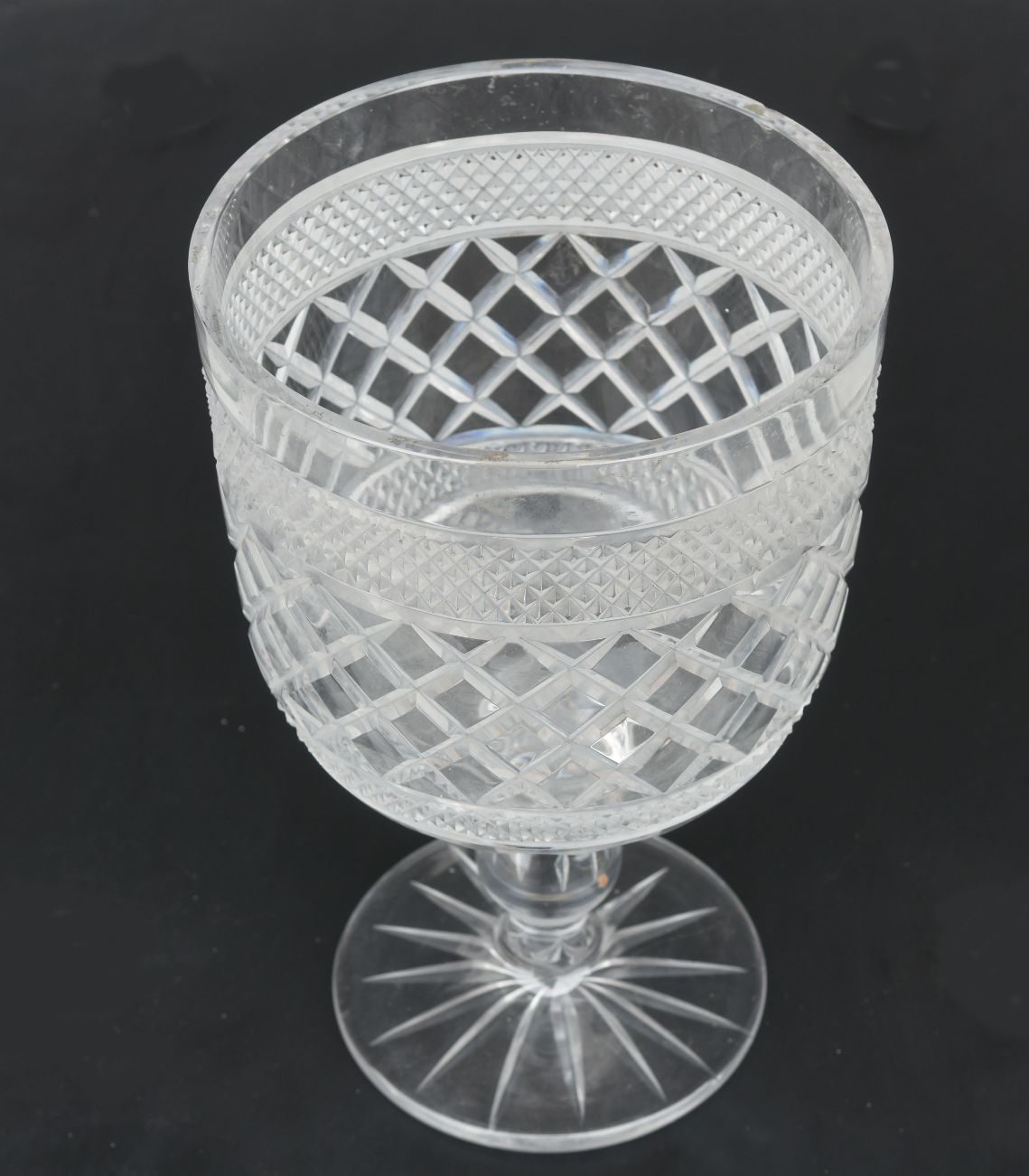 Coupe de mariage en cristal gravé époque XIXème