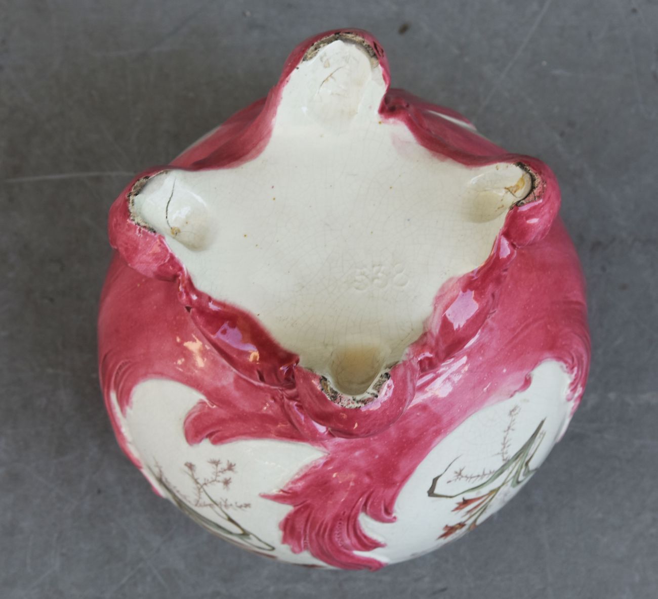Cache pot Art Nouveau céramique numéroté 538