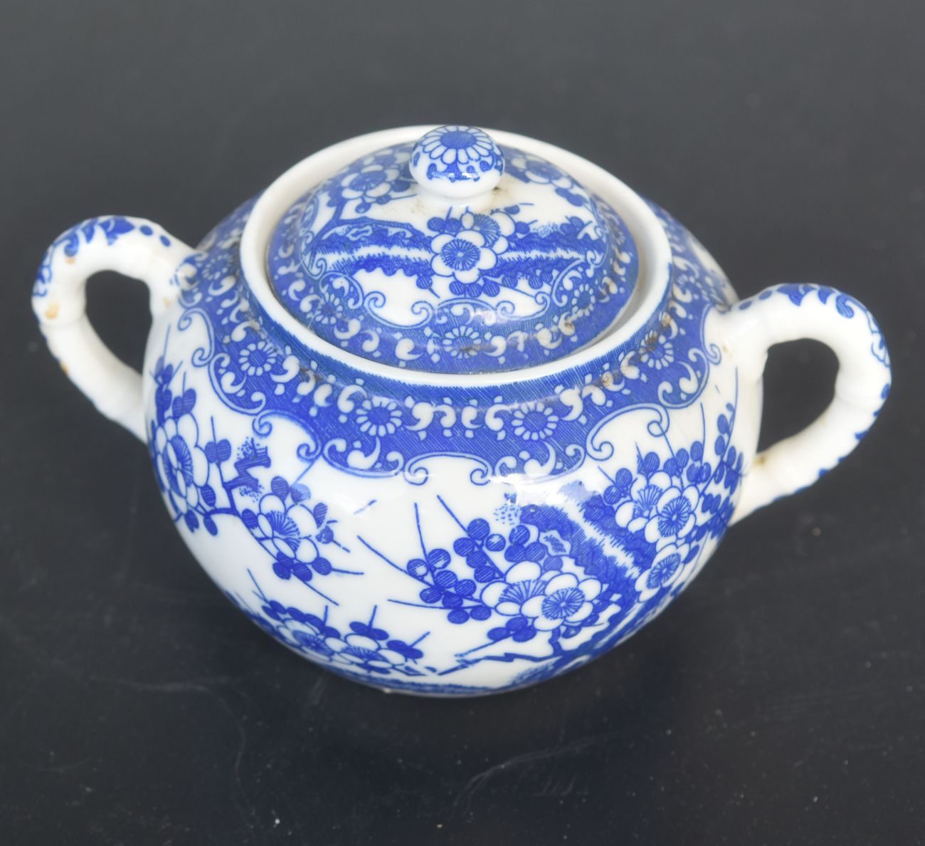 Service à thé en porcelaine Japonaise blanc bleu