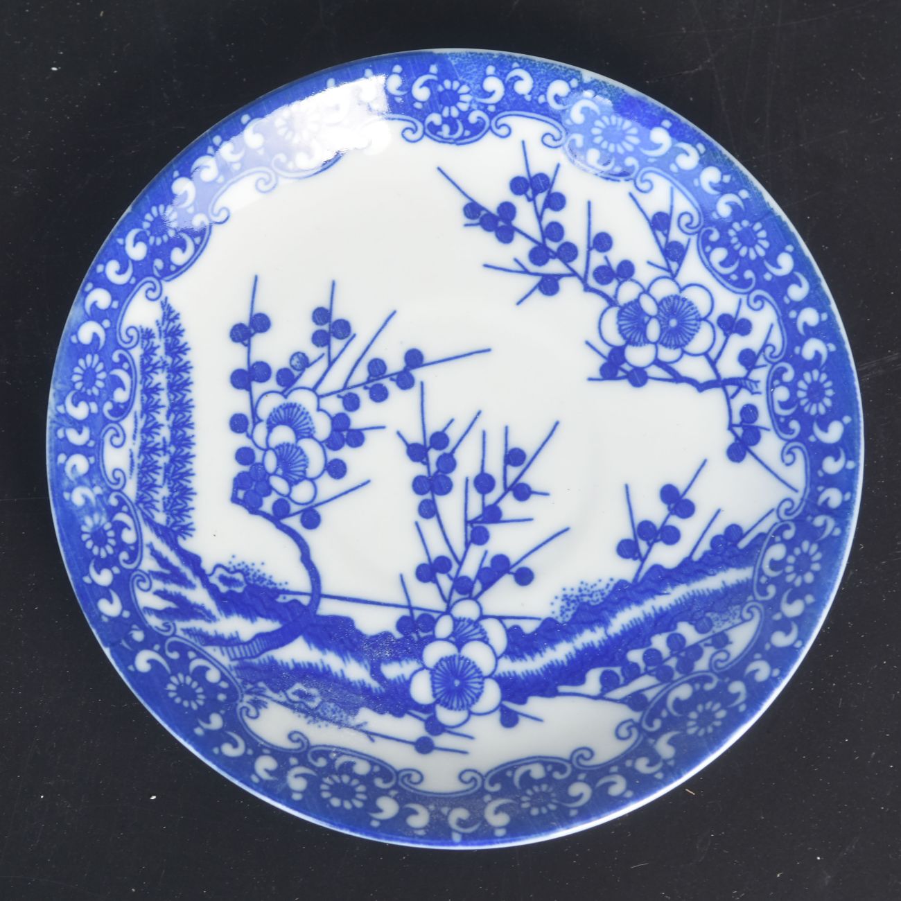 Service à thé en porcelaine Japonaise blanc bleu