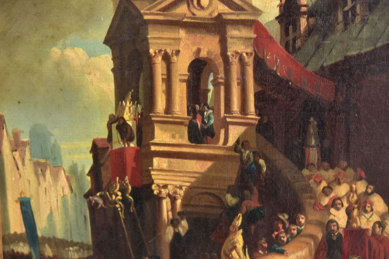 Procession de la gargouille peinture à l'huile sur panneau par Clément Boulanger
