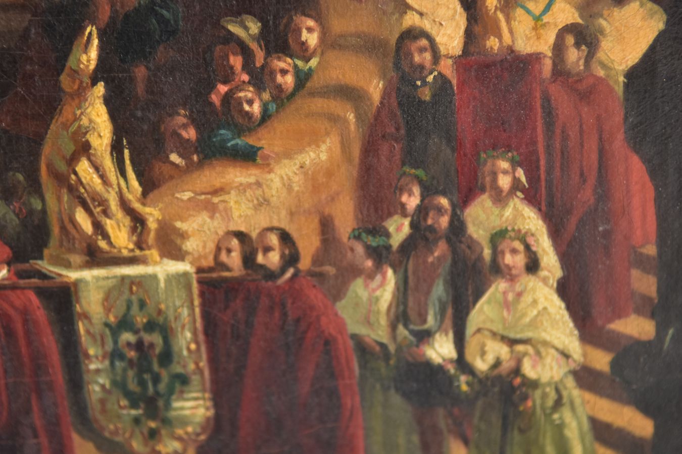 Procession de la gargouille peinture à l'huile sur panneau par Clément Boulanger