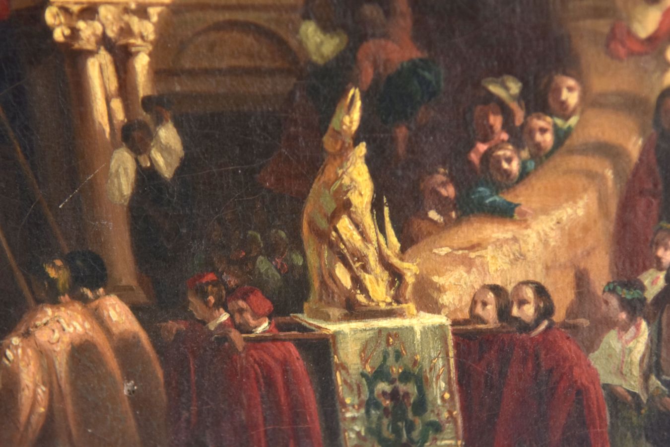 Procession de la gargouille peinture à l'huile sur panneau par Clément Boulanger