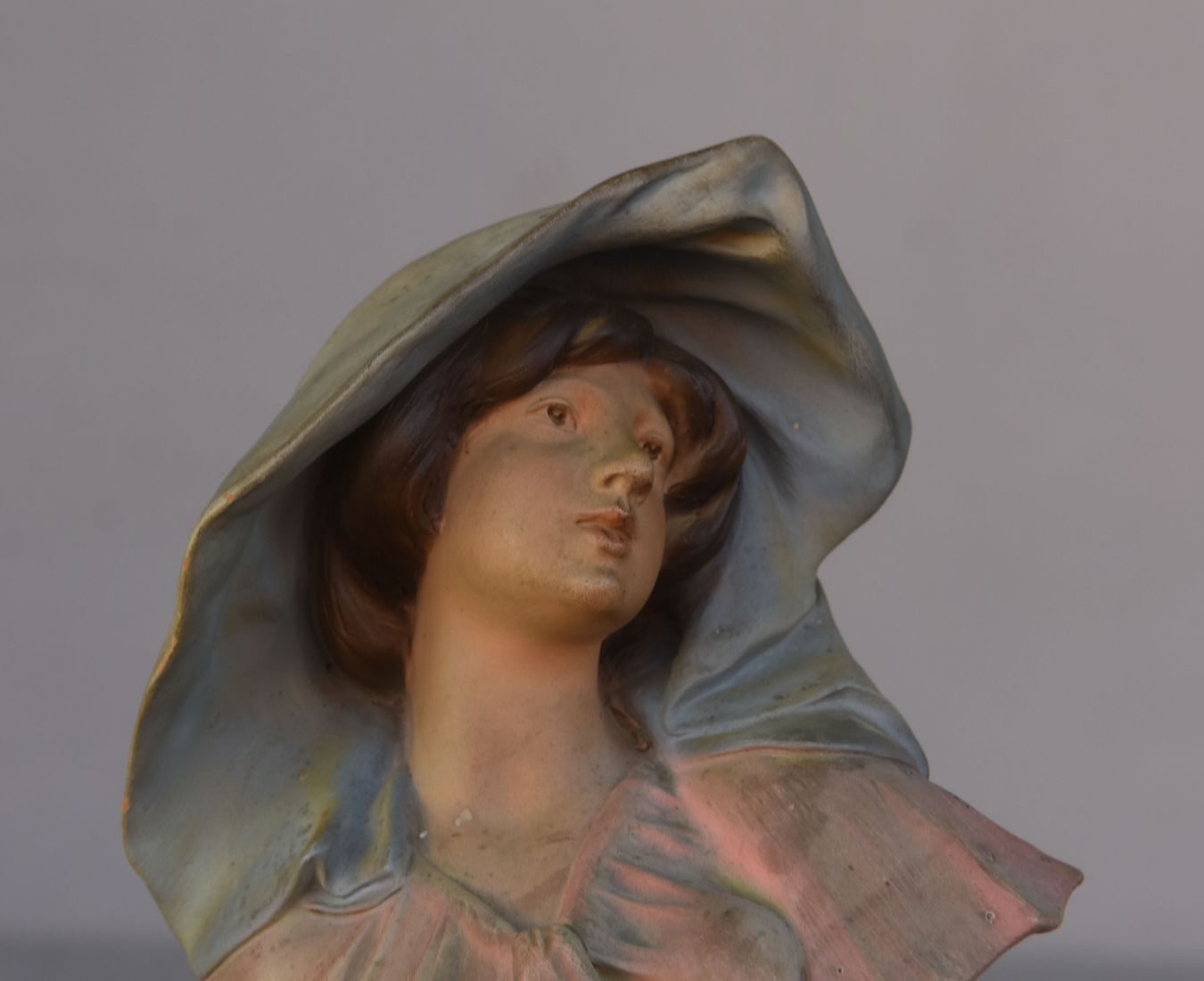 Statuette Art Nouveau vers 1900 par Luigi Vergnano "Les violettes" 