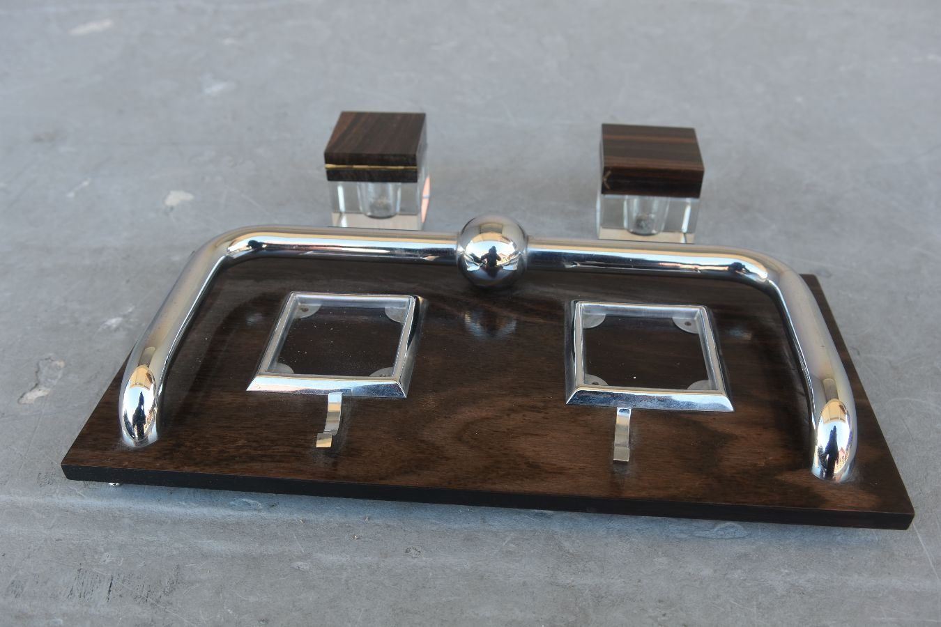 Porte lettre et set de bureau en macassar Art déco 1930