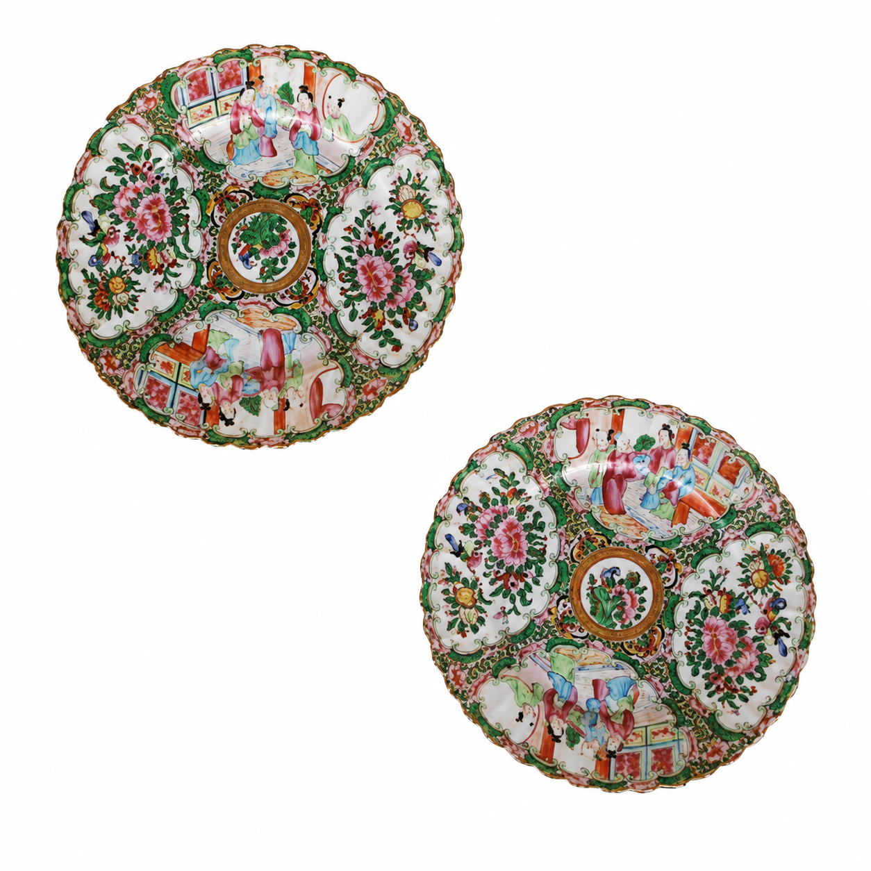 Assiettes de Chine Canton XIXème (paire)