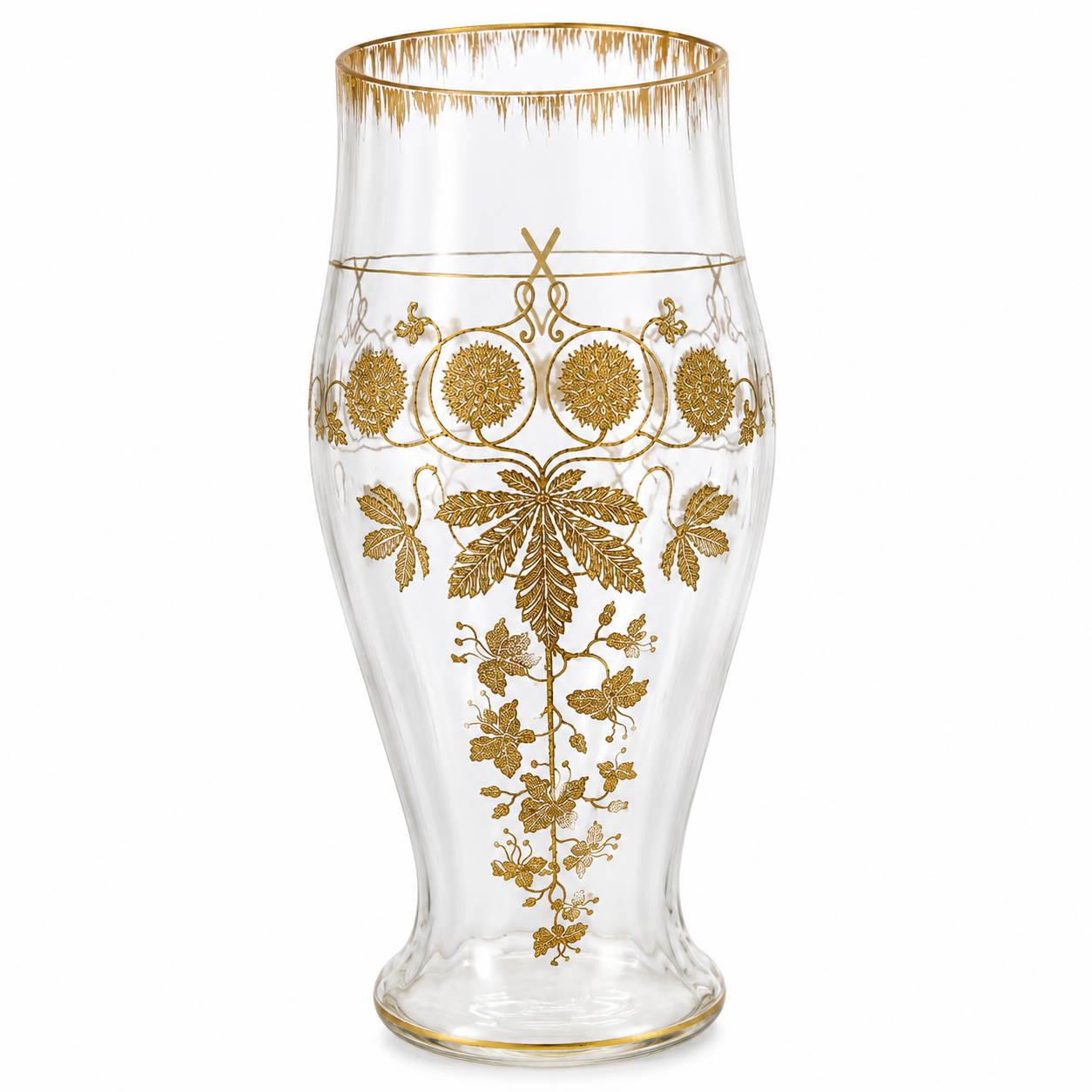 Petit vase Soliflore en cristal doré à l'or 