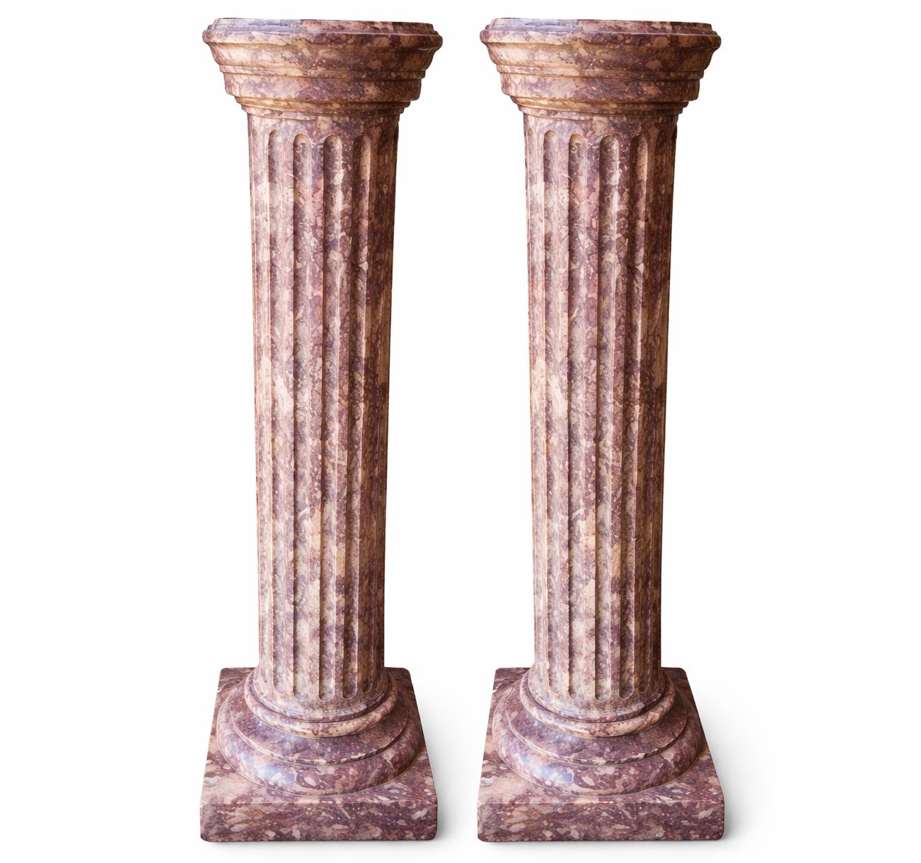 Paire de colonne cannelée style Louis XVI marbre époque XIXème 