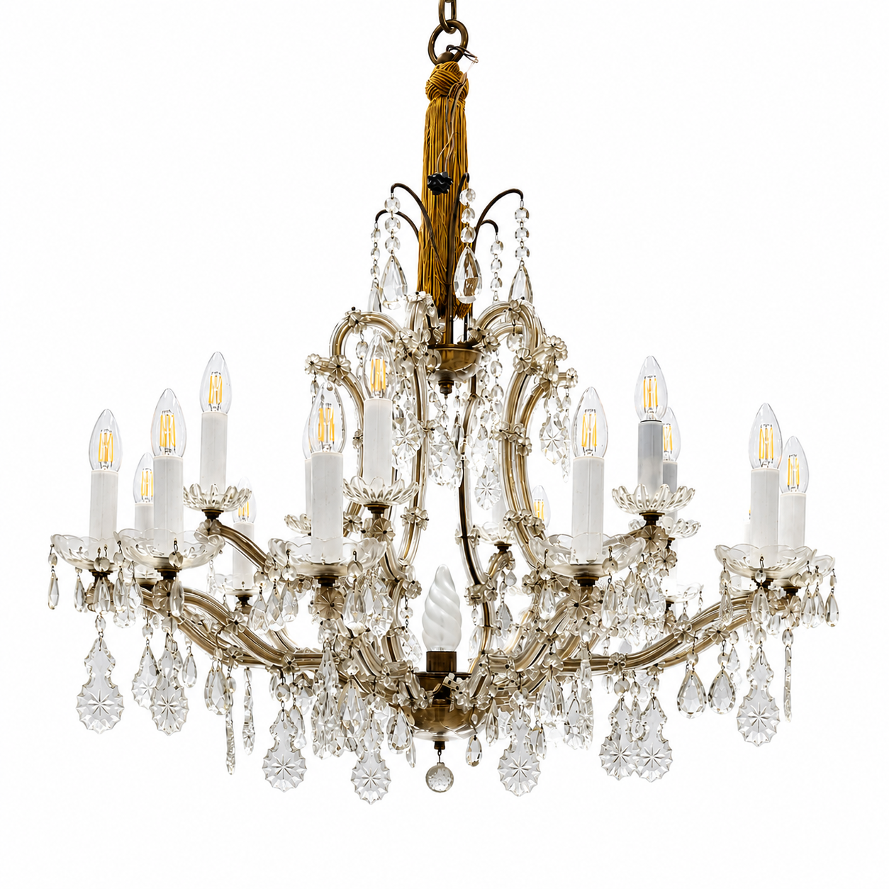 Lustre en verre de Venise à pampilles 