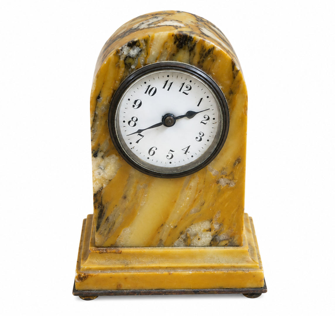 Horloge borne de cheminée Art Déco orange