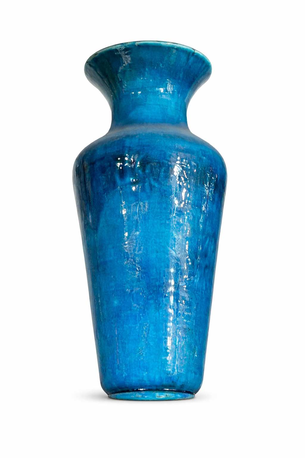 Vase bleu de Deck en céramique fin XIXème