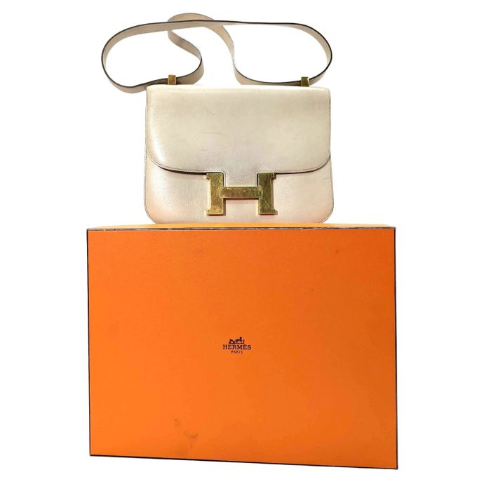 MARSEILLEANTIQUITES - Sac à main femme Hermès cuir blanc cassé