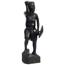 Statuette Africaine En Bois D'ébène 'Le Songeur' – Sculptée à La Main, 10 Cm, Occasion