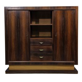 Bibliothèque style Art déco 1930 d'époque 1950 en palissandre