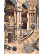Carte postale ancienne - Paris, L'escalier de l'opéra