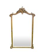 Miroir en stuc doré de style Louis XV glace biseauté XIXème