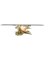 Table basse rectangulaire Richard et Isabelle Faure laiton et quartz 