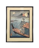 Estampe Japonaise XIXème sur papier riz 