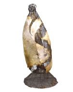 Lampe sculpture Michel Haillard Parchemin et nasse à anguilles