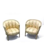 Fauteuils style Louis XVI laqué fin XIXème (paire)