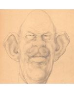 Dessin original portrait caricature Constantin Ier (roi des Hellènes) début XXème