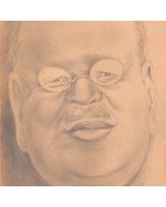Dessin original portrait caricature Matthias Erzberger au crayon sur papier début XXème 