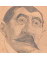 Dessin original portrait caricature Gustav Noske crayon sur papier début XXème 