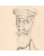 Dessin original portrait caricature Rethmann-Hollweg crayon sur papier début XXème 