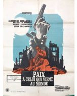 Affiche de cinéma des années 60 paix a celui qui vient au monde